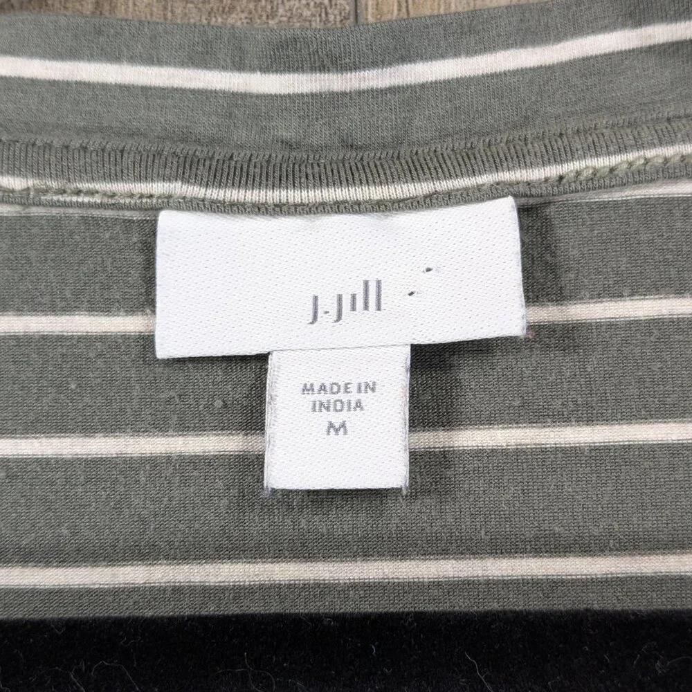 J. Jill Gray and White Striped Midi Dress - Picture 4 of 9